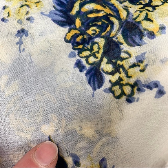 Joie White Floral 3/4 Sleeve Blouse Small - Picture 6 of 11